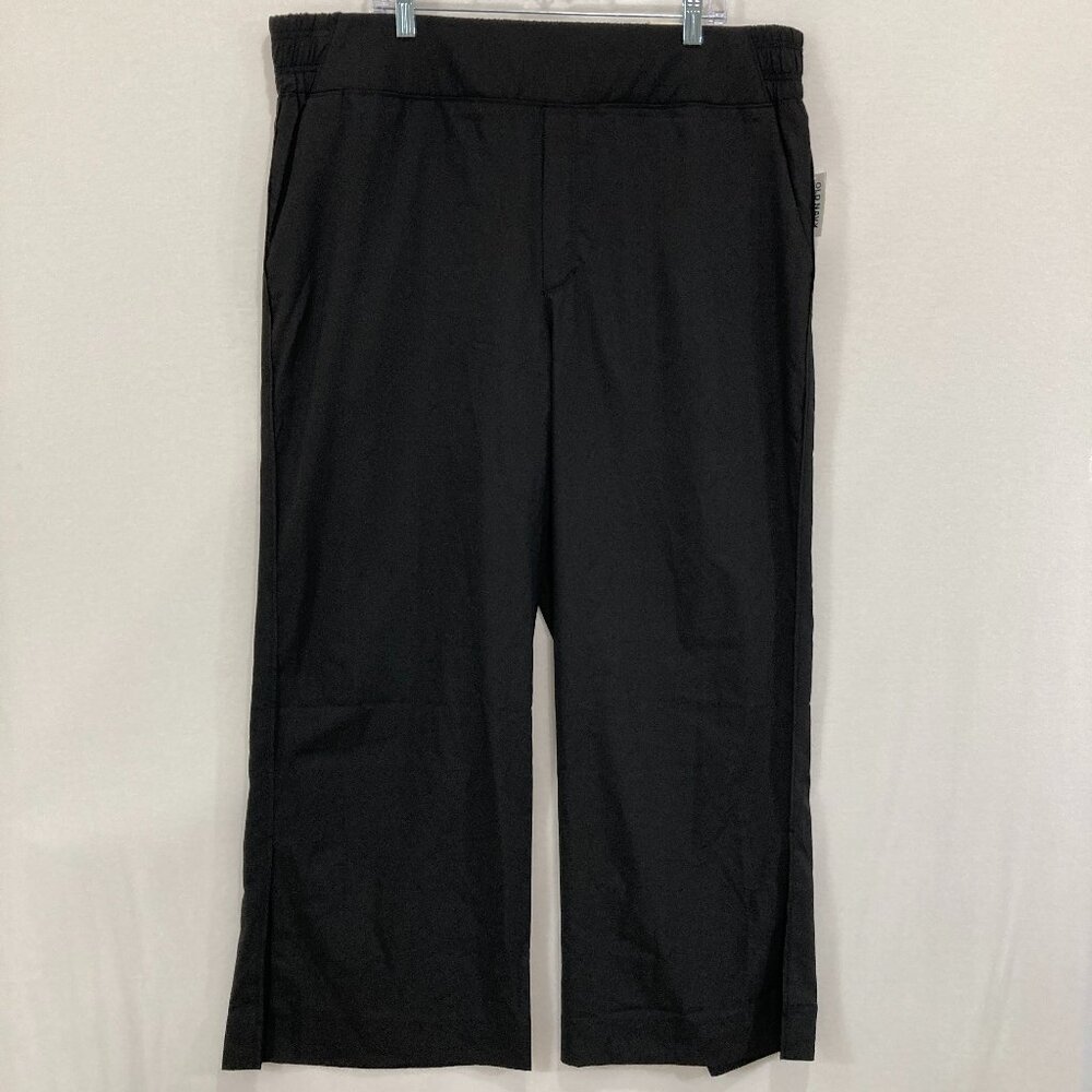 New Old Navy Active Pants size 2X Black Wide Leg High Rise Pull-on Stretch